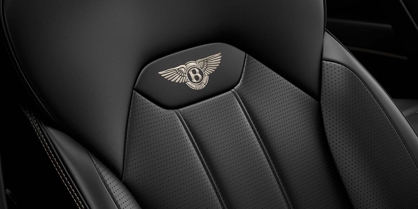 Bentley Polanco Bentley Bentayga EWB SUV Beluga black leather seat detail