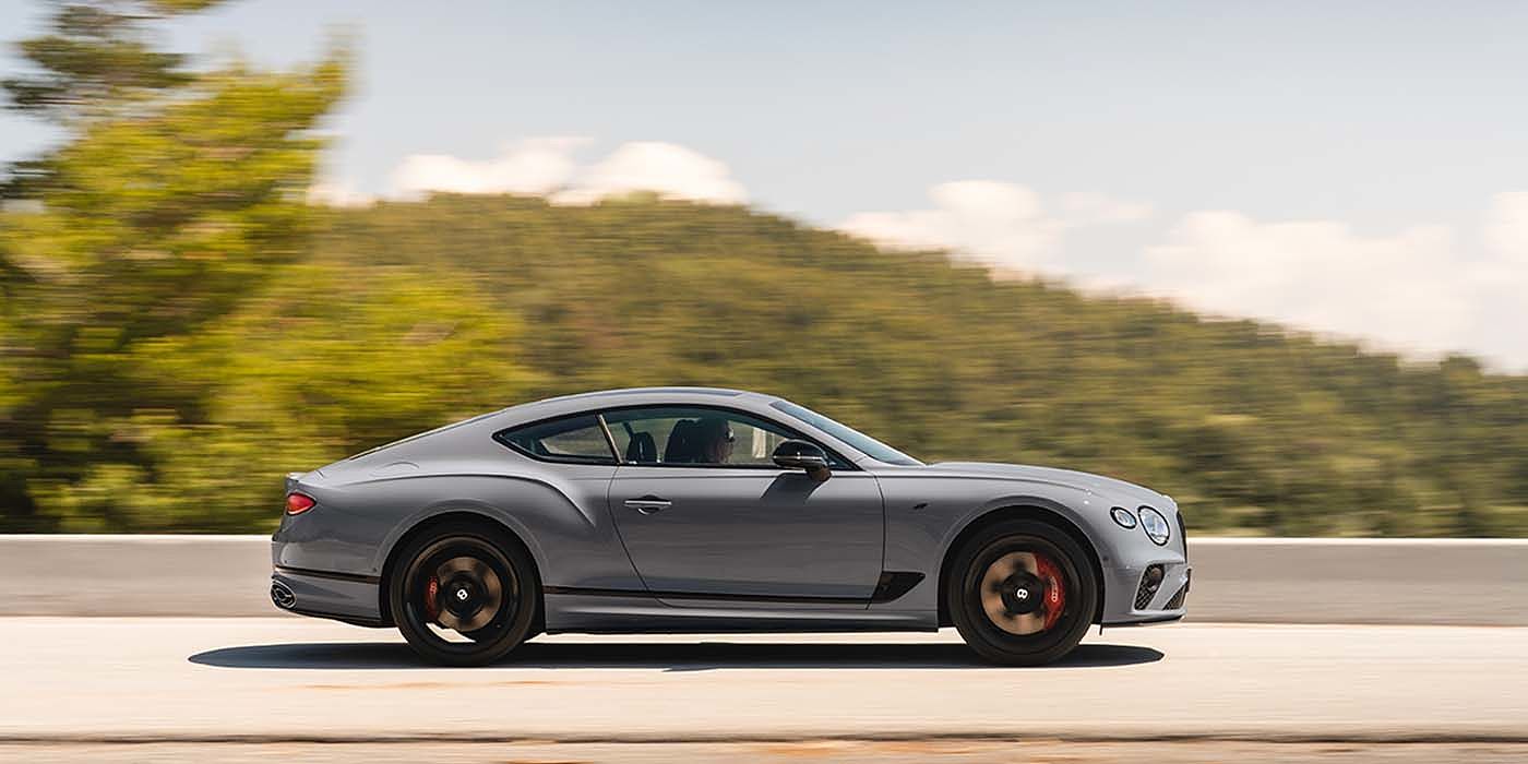 Bentley Polanco Bentley Continental GT S coupe in Cambrian Grey paint profile dynamic driving